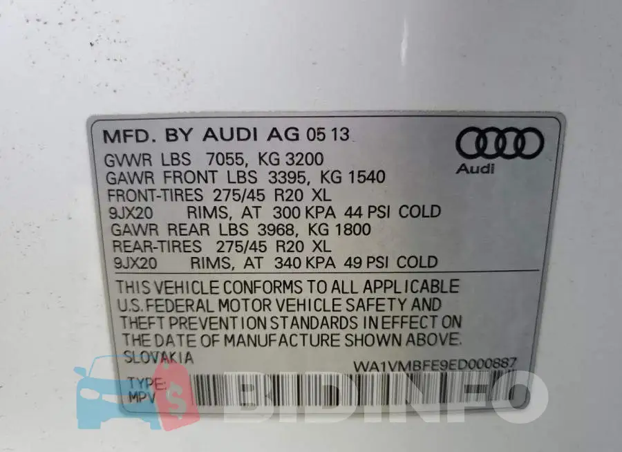 WA1VMBFE9ED000887 Photo# 13