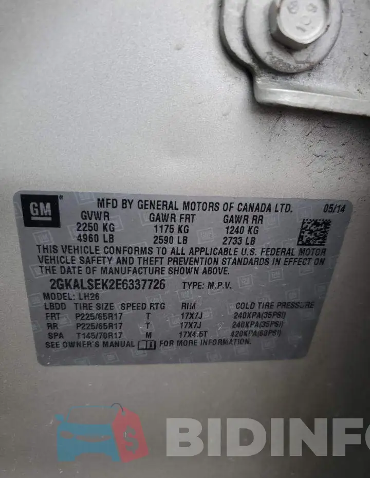 2GKALSEK2E6337726 Photo# 13