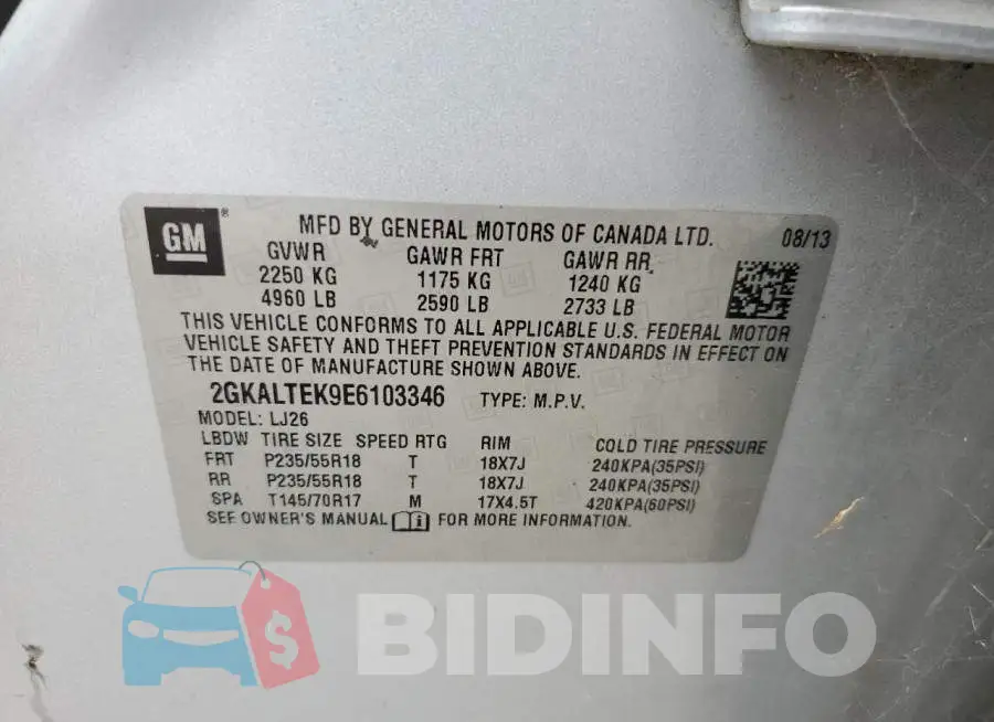 2GKALTEK9E6103346 Photo# 12