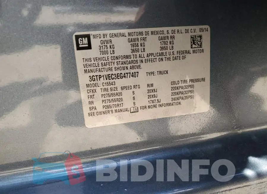 3GTP1VEC3EG477407 Photo# 13