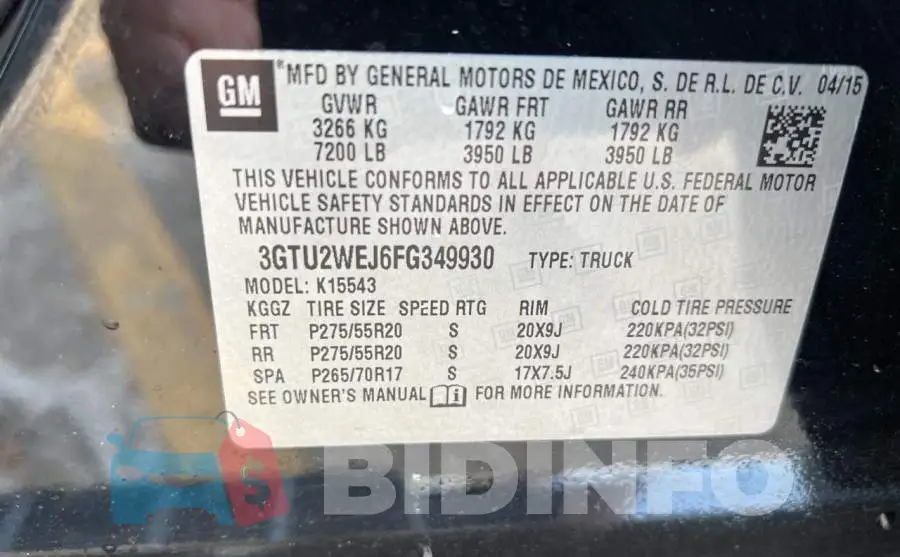 3GTU2WEJ6FG349930 Photo# 10