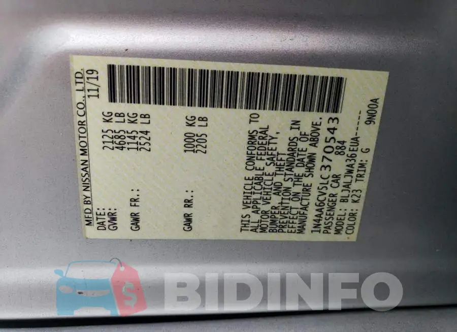 1N4AA6CV5LC370543 Photo# 12