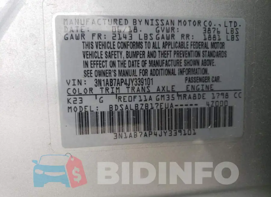 3N1AB7AP4JY339101 Photo# 12