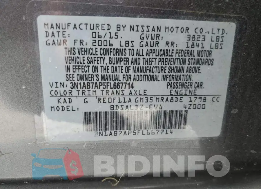 3N1AB7AP5FL667714 Photo# 12