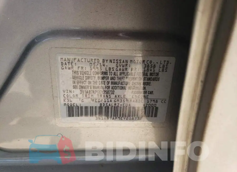 3N1AB7AP9EY258732 Photo# 12