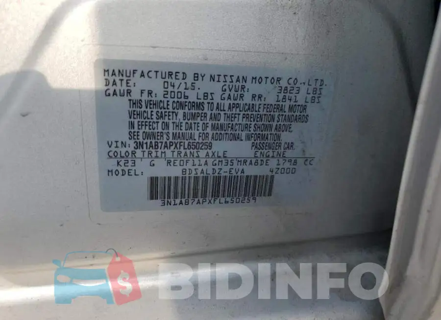 3N1AB7APXFL650259 Photo# 12