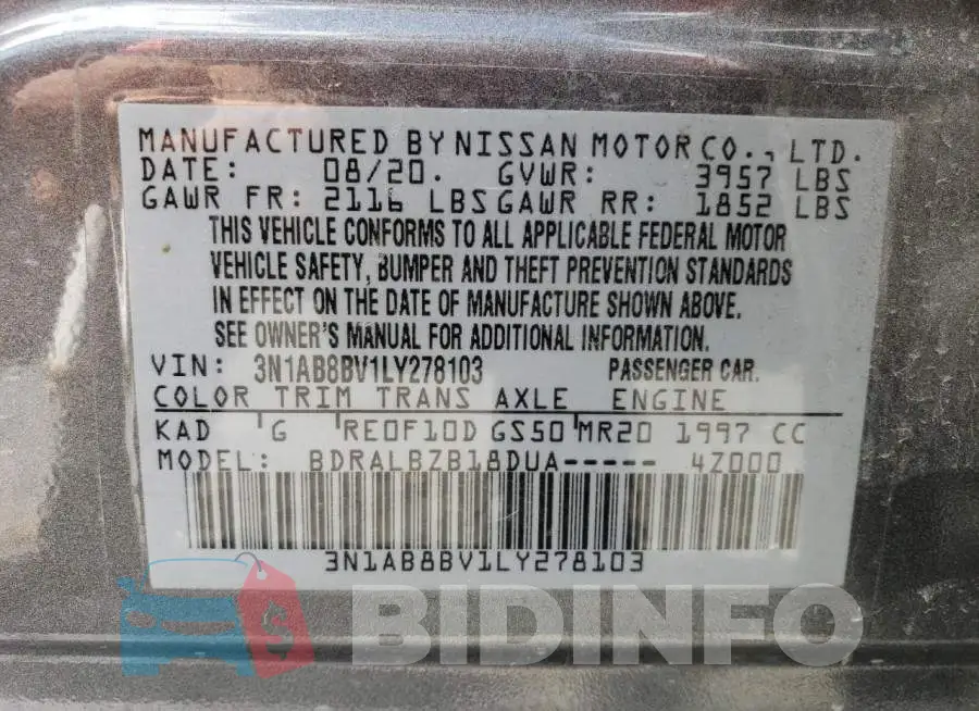 3N1AB8BV1LY278103 Photo# 12