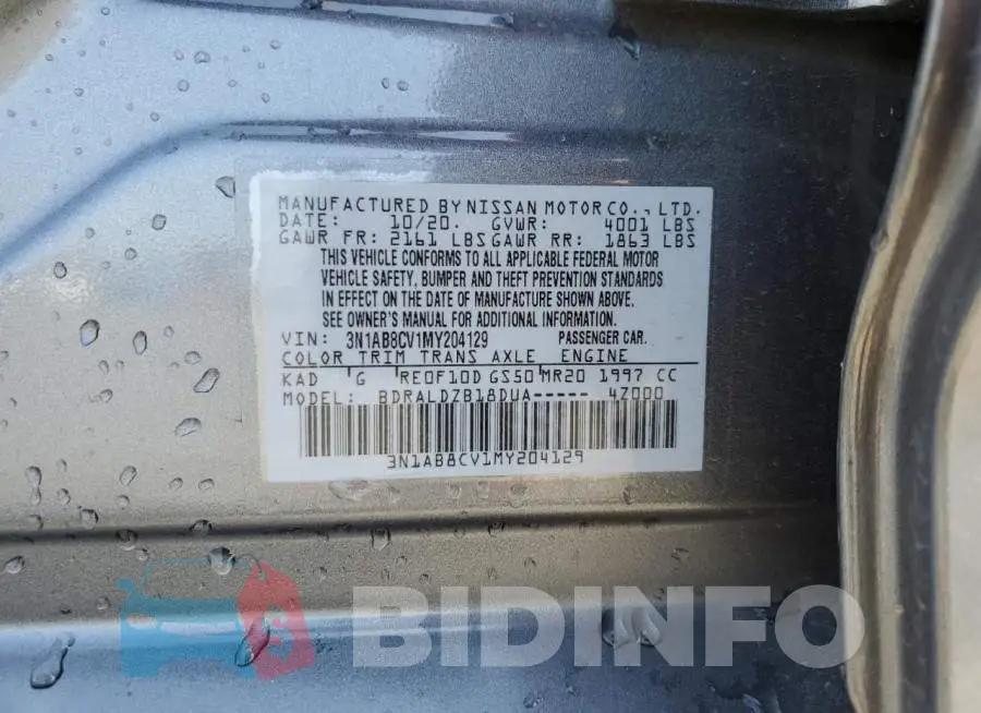 3N1AB8CV1MY204129 Photo# 12