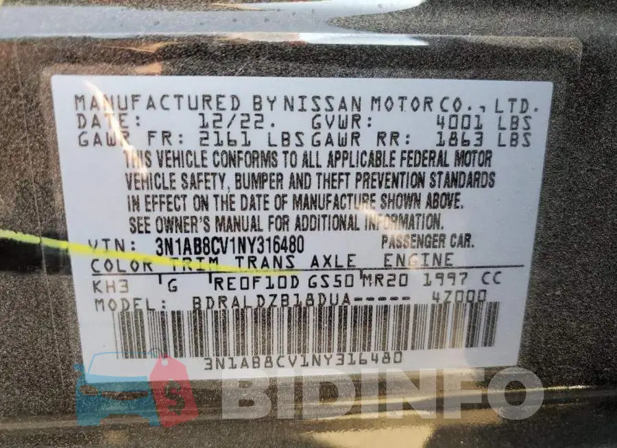 3N1AB8CV1NY316480 Photo# 13