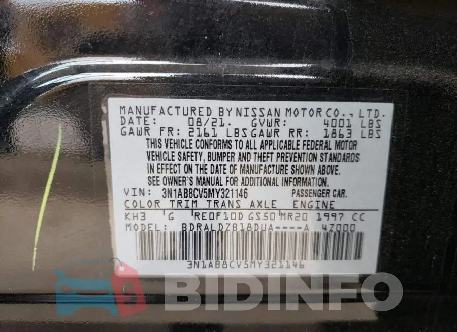 3N1AB8CV5MY321146 Photo# 12