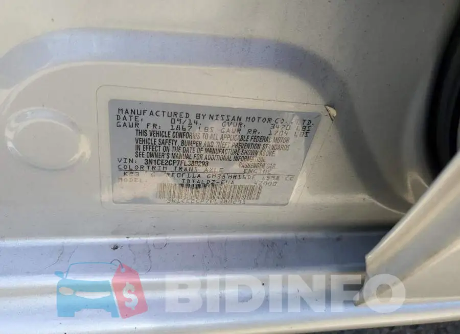 3N1CE2CP7FL380293 Photo# 12