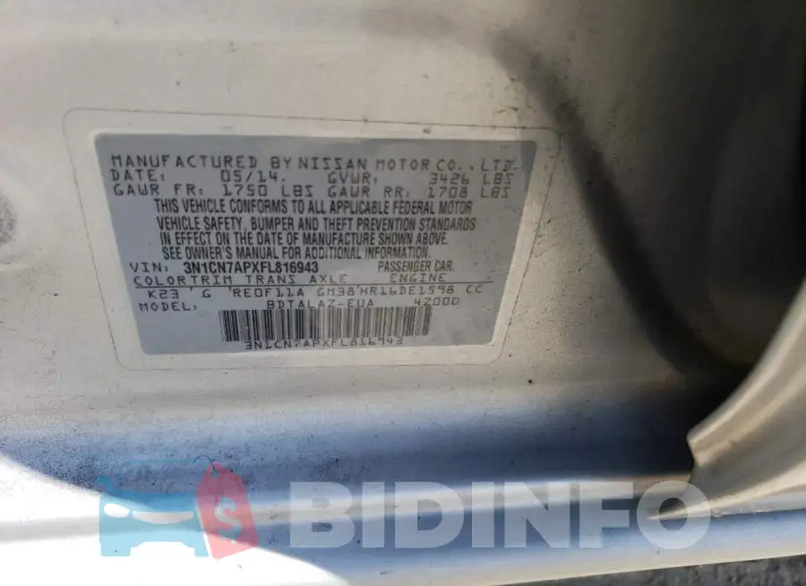 3N1CN7APXFL816943 Photo# 12