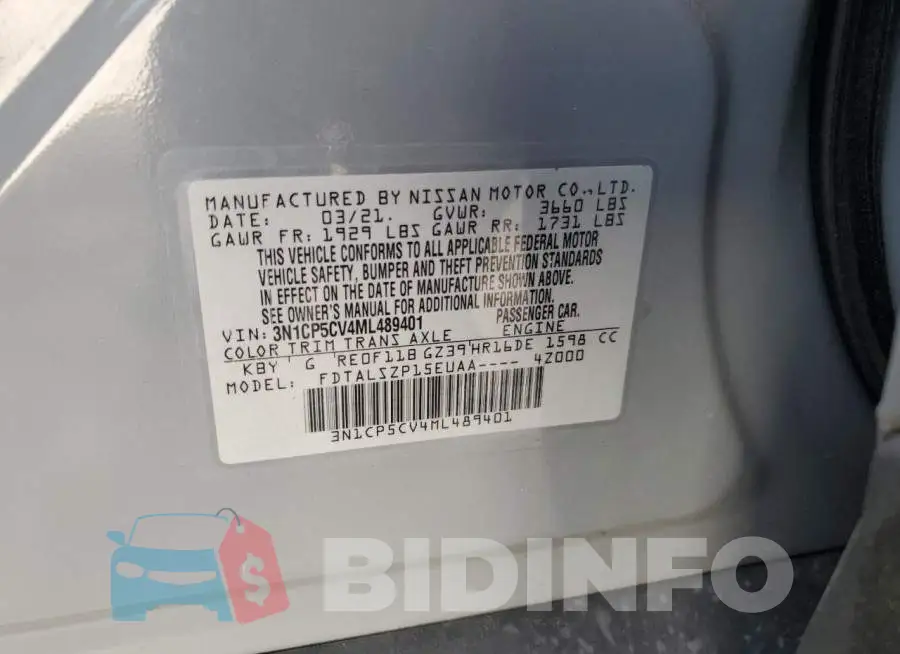 3N1CP5CV4ML489401 Photo# 12