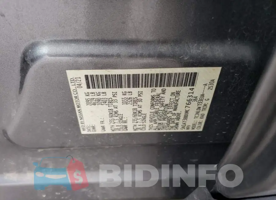 5N1AT3BBXMC766314 Photo# 13