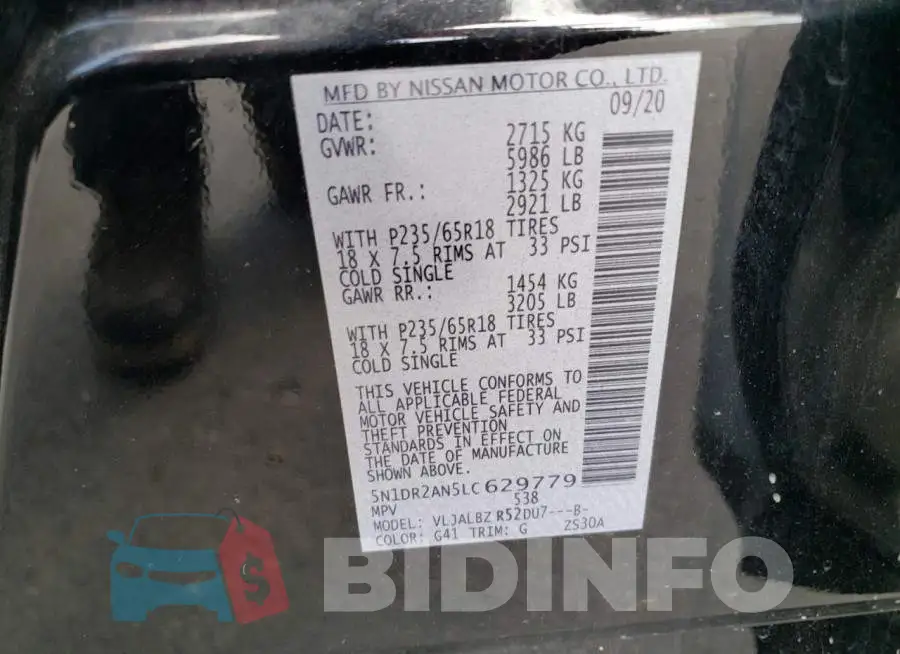 5N1DR2AN5LC629779 Photo# 13