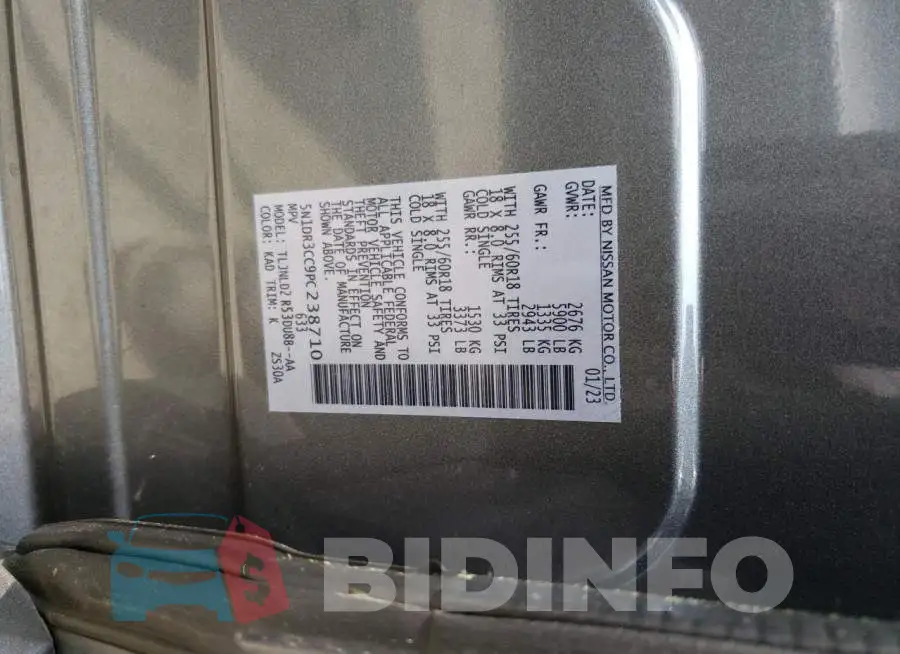 5N1DR3CC9PC238710 Photo# 12