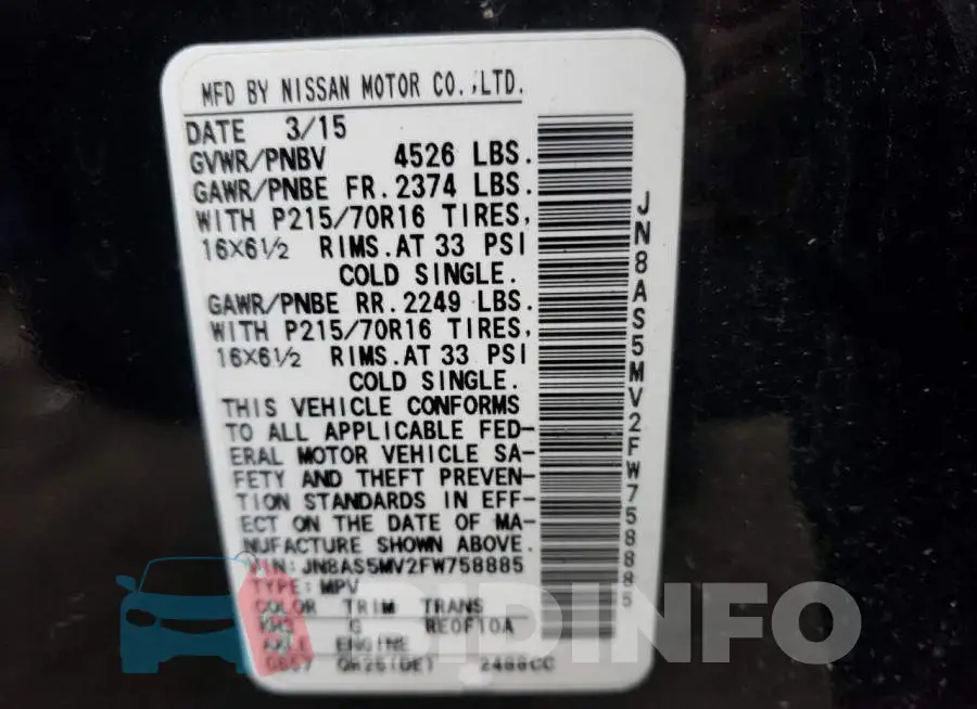 JN8AS5MV2FW758885 Photo# 10