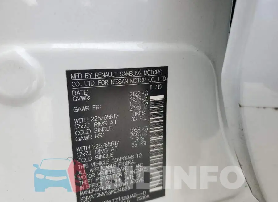 KNMAT2MV1GP624825 Photo# 13