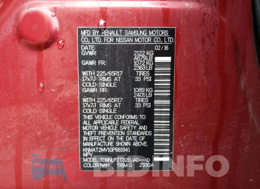 KNMAT2MV1GP661941 Photo# 12