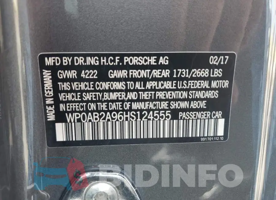 WP0AB2A96HS124555 Photo# 12