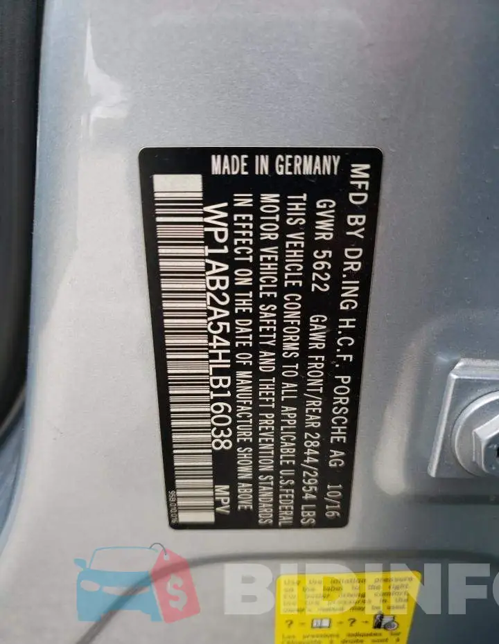 WP1AB2A54HLB16038 Photo# 12