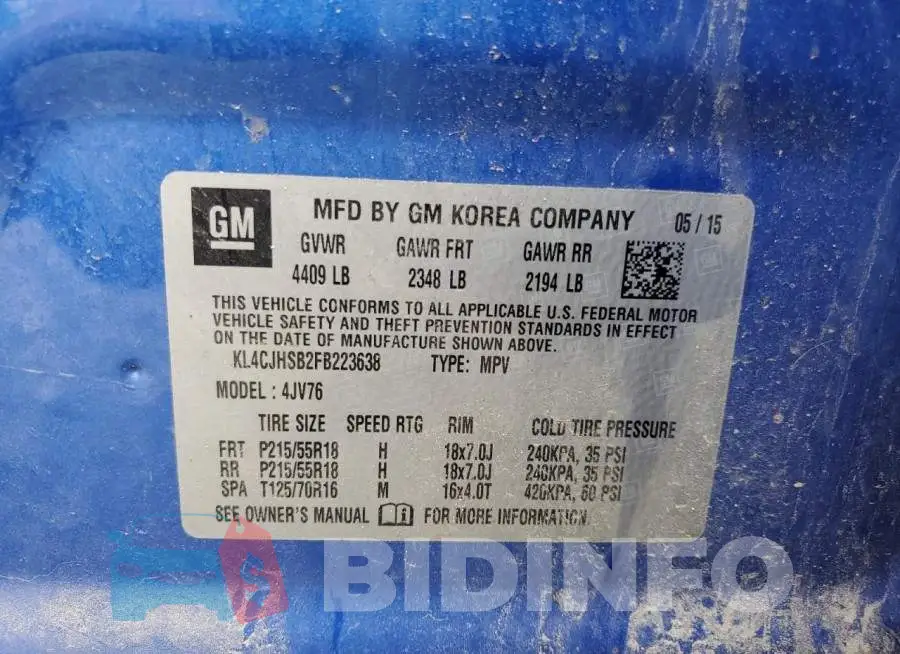 KL4CJHSB2FB223638 Photo# 13