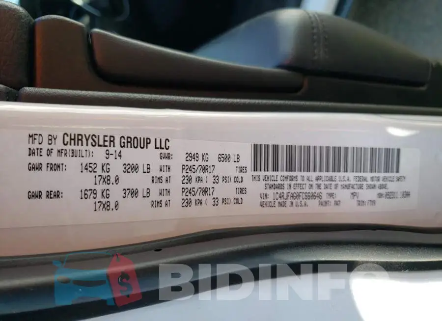 1C4RJFAG0FC660646 Photo# 12