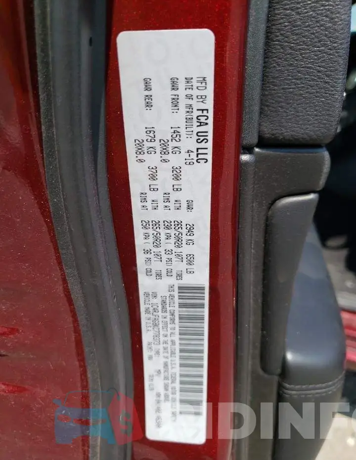 1C4RJFAG8KC778373 Photo# 13