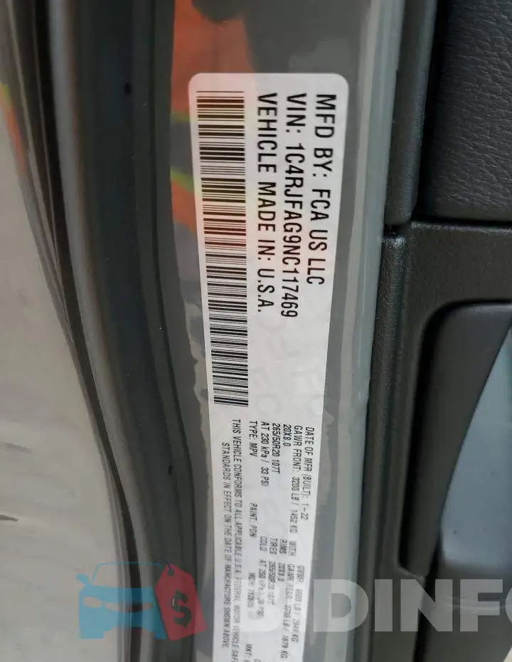 1C4RJFAG9NC117469 Photo# 12