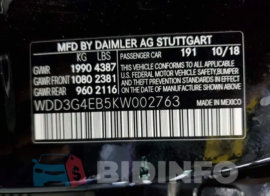 WDD3G4EB5KW002763 Photo# 12