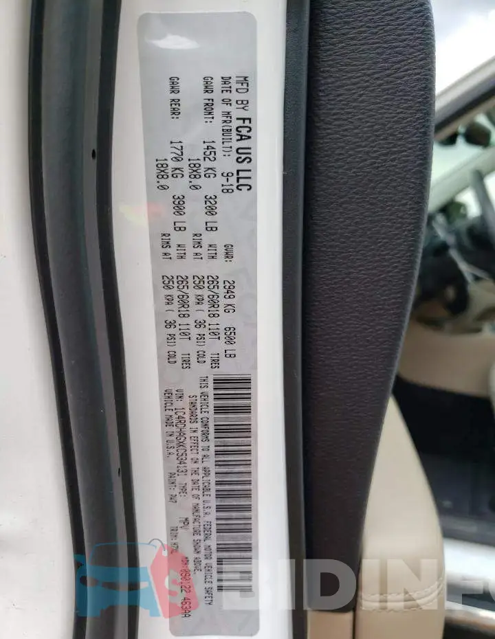 1C4RDHAGXKC534131 Photo# 14