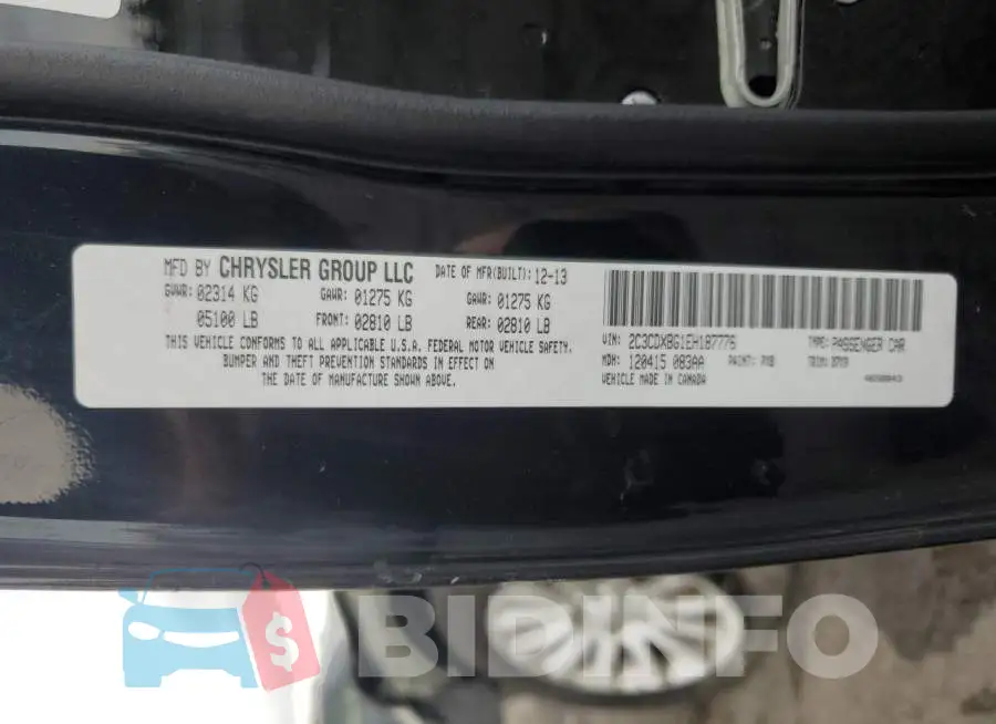 2C3CDXBG1EH187776 Photo# 13