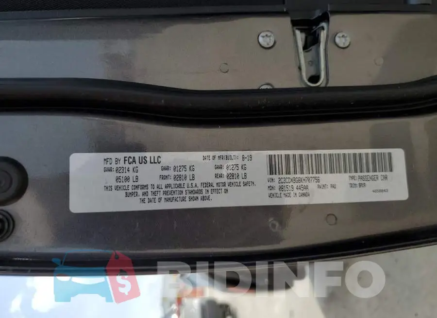 2C3CDXBG6KH707756 Photo# 12