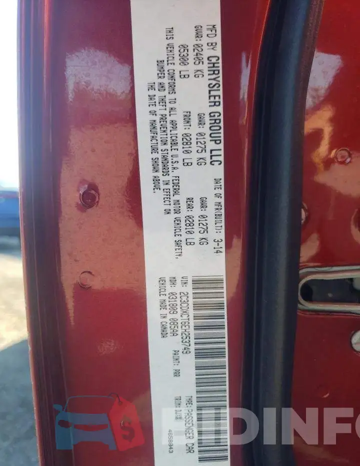 2C3CDXCT6EH253749 Photo# 12