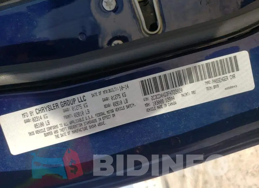 2C3CDXHG3FH722020 Photo# 12