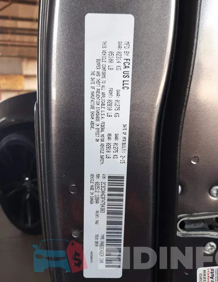 2C3CDXHG3FH794383 Photo# 12