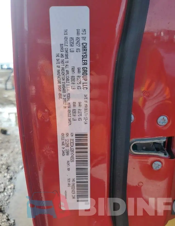 2C3CDXJG9FH746526 Photo# 12
