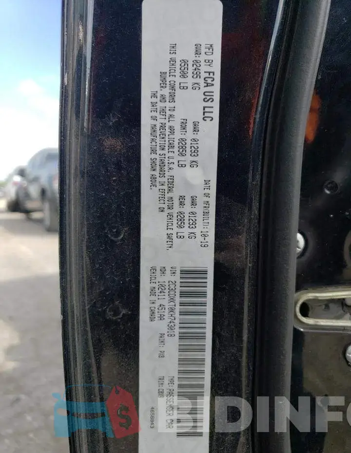 2C3CDXKT0KH743018 Photo# 12