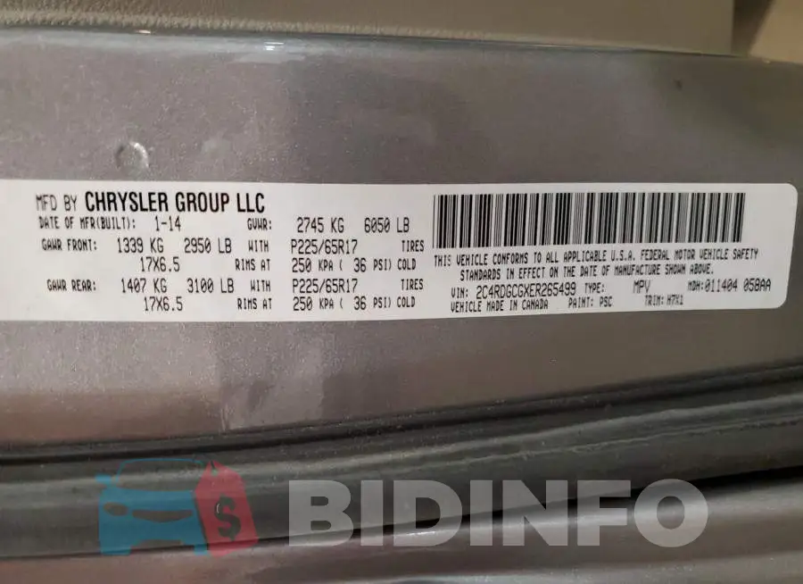 2C4RDGCGXER265499 Photo# 14
