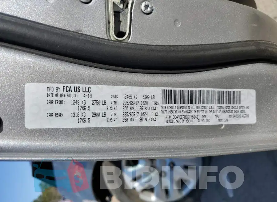 3C4PDCAB1KT751411 Photo# 13