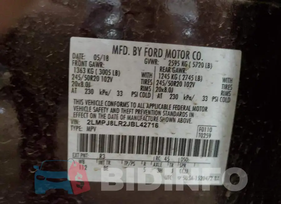 2LMPJ8LR2JBL42716 Photo# 13