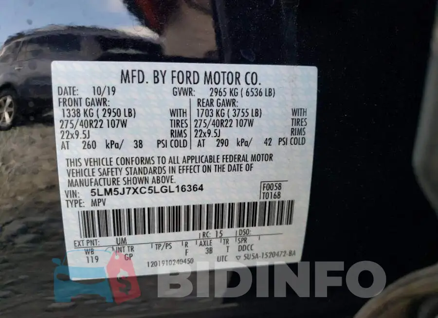 5LM5J7XC5LGL16364 Photo# 14