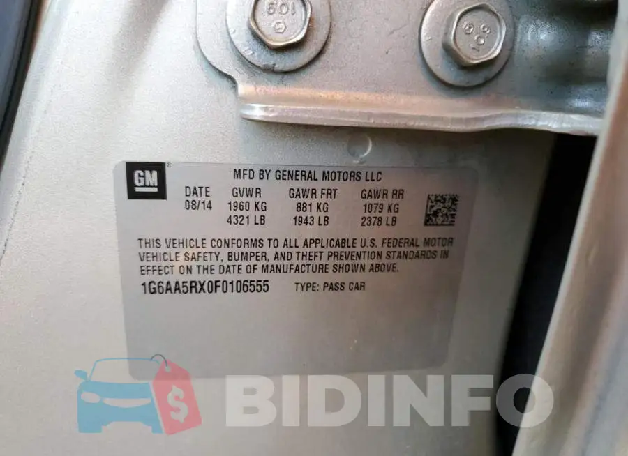 1G6AA5RX0F0106555 Photo# 13