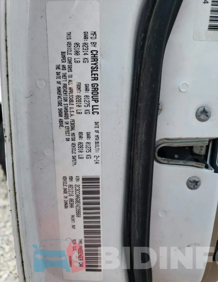 2C3CCAAG8EH239860 Photo# 13
