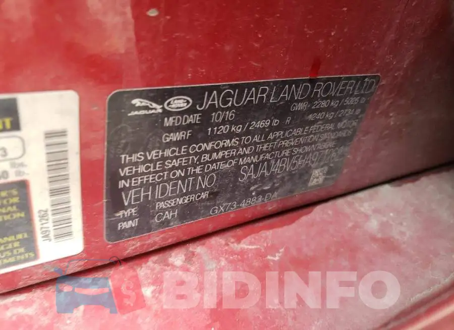 SAJAJ4BV5HA971262 Photo# 12