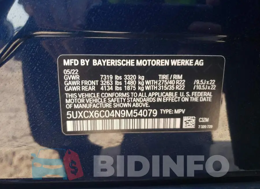5UXCX6C04N9M54079 Photo# 12