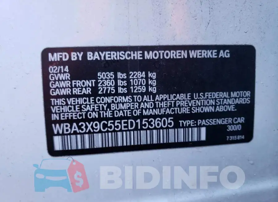 WBA3X9C55ED153605 Photo# 13