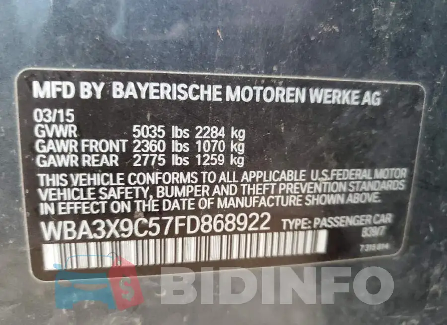 WBA3X9C57FD868922 Photo# 12
