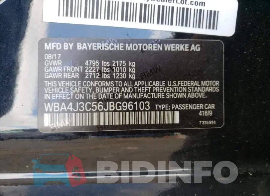WBA4J3C56JBG96103 Photo# 12