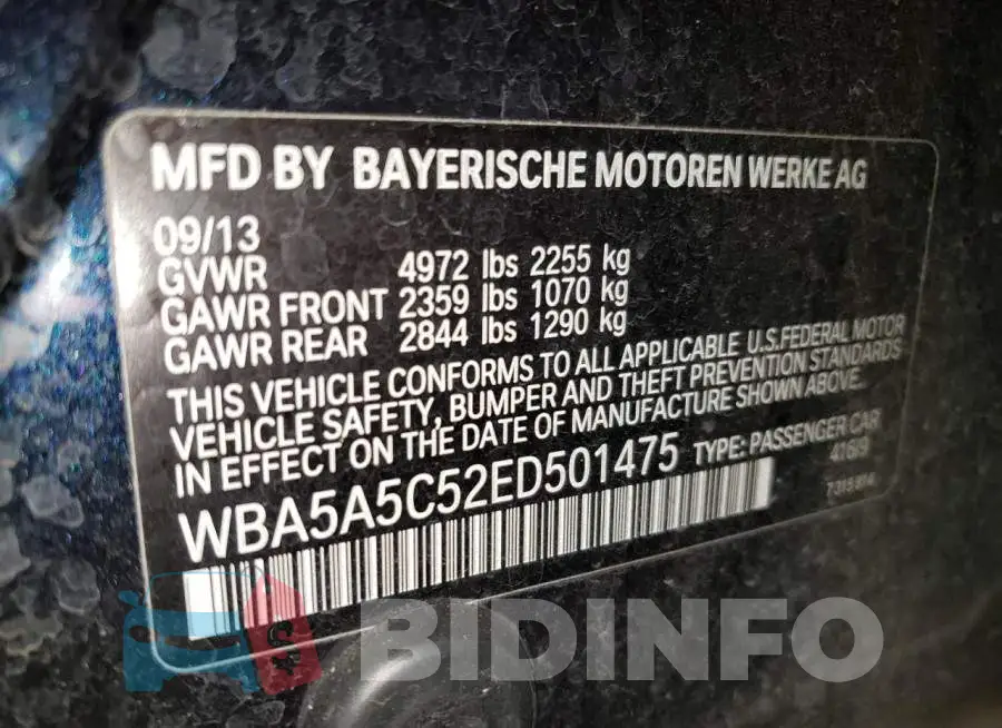 WBA5A5C52ED501475 Photo# 12